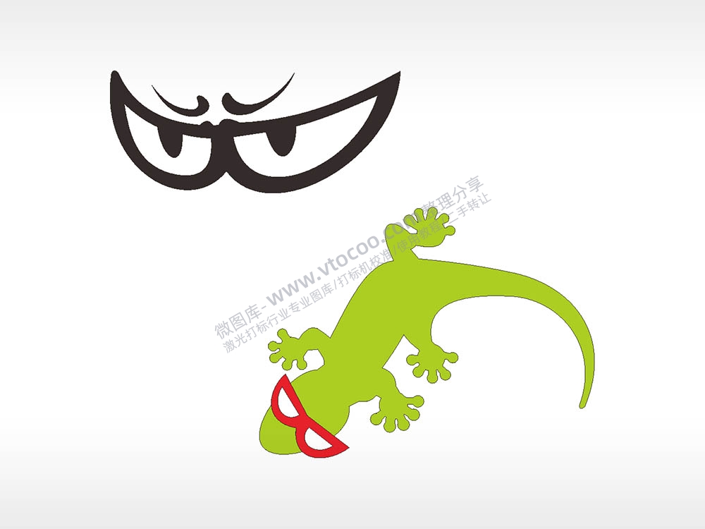 眼神壁虎汽车贴花精品车贴精选AI8.0格式激光打标文件通用矢量图