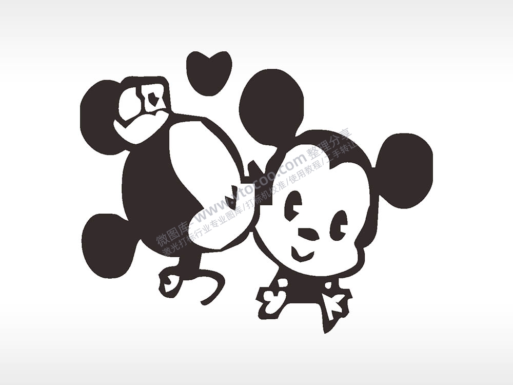 卡通图名图精品车贴精选AI8.0格式激光打标文件通用矢量图