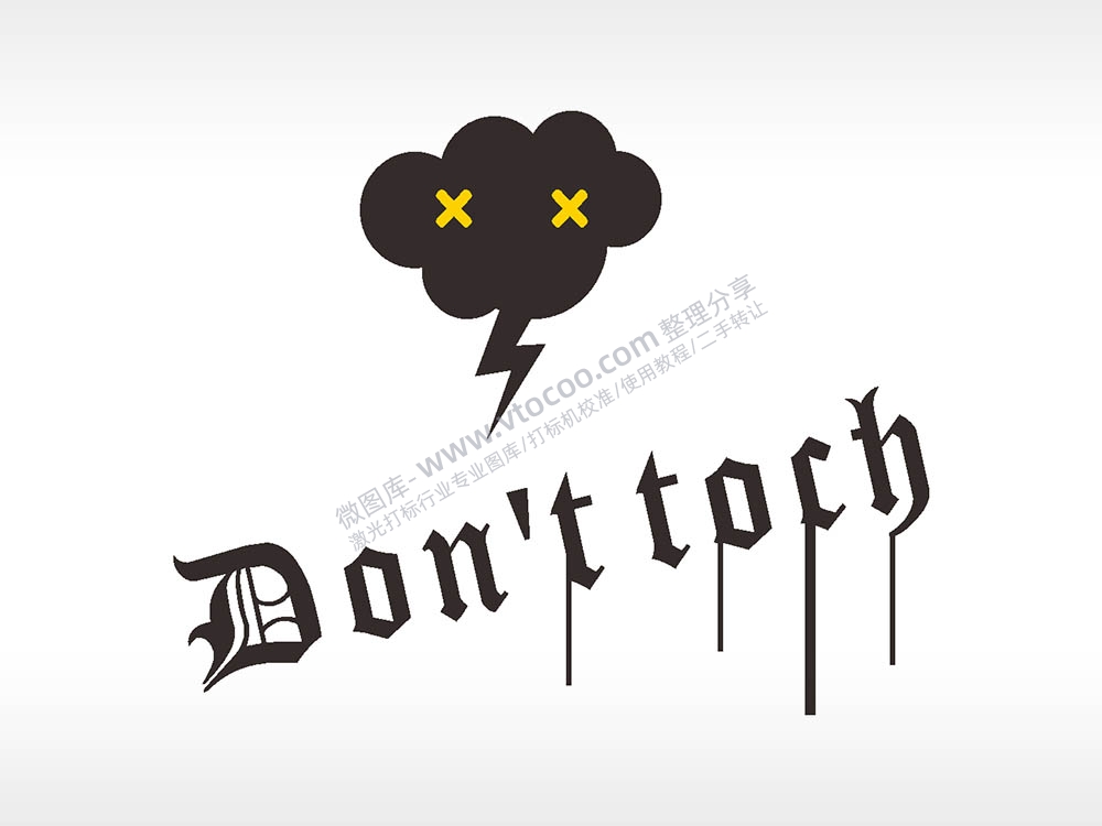 雷电云卡通名图精品车贴精选AI8.0格式激光打标文件通用矢量图