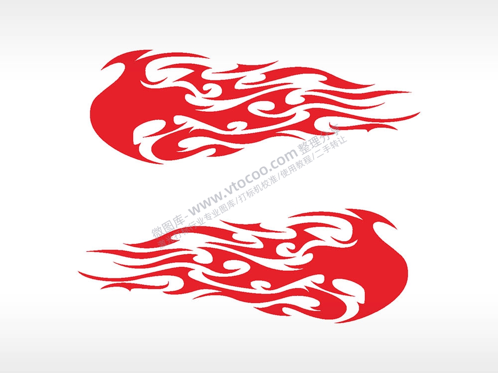 火焰汽车贴花精品车贴精选AI8.0格式激光打标文件通用矢量图