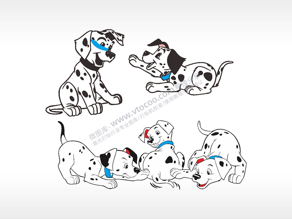 5只斑点狗汽车贴花卡通名图精品车贴精选