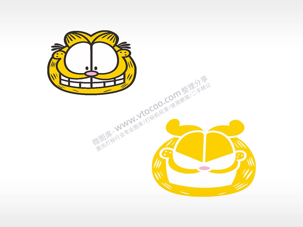 加菲猫卡通名图精品车贴精选AI8.0格式激光打标文件通用矢量图