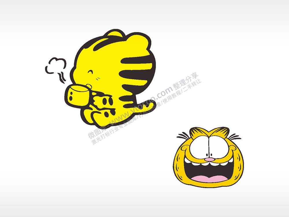 小老虎加菲猫汽车贴花卡通名图精品车贴精选