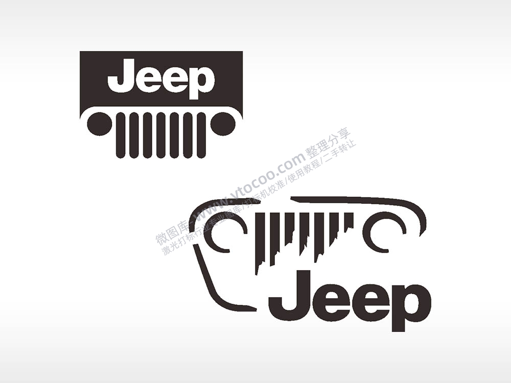 Jeep品牌汽车贴纸精品车贴精选AI8.0格式激光打标文件通用矢量图