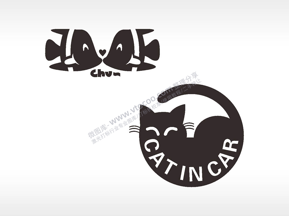 鱼亲嘴猫CATINCAR汽车贴花卡通名图精品车贴精选