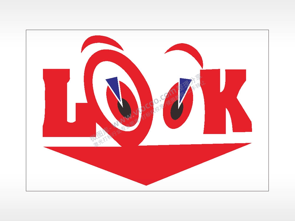 LOOK眼睛卡通名图精品车贴精选AI8.0格式激光打标文件通用矢量图