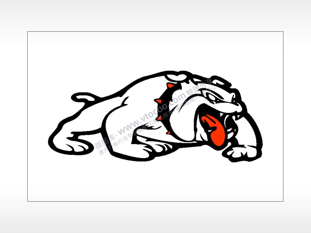 斗牛犬卡通名图精品车贴精选AI8.0格式激光打标文件通用矢量图