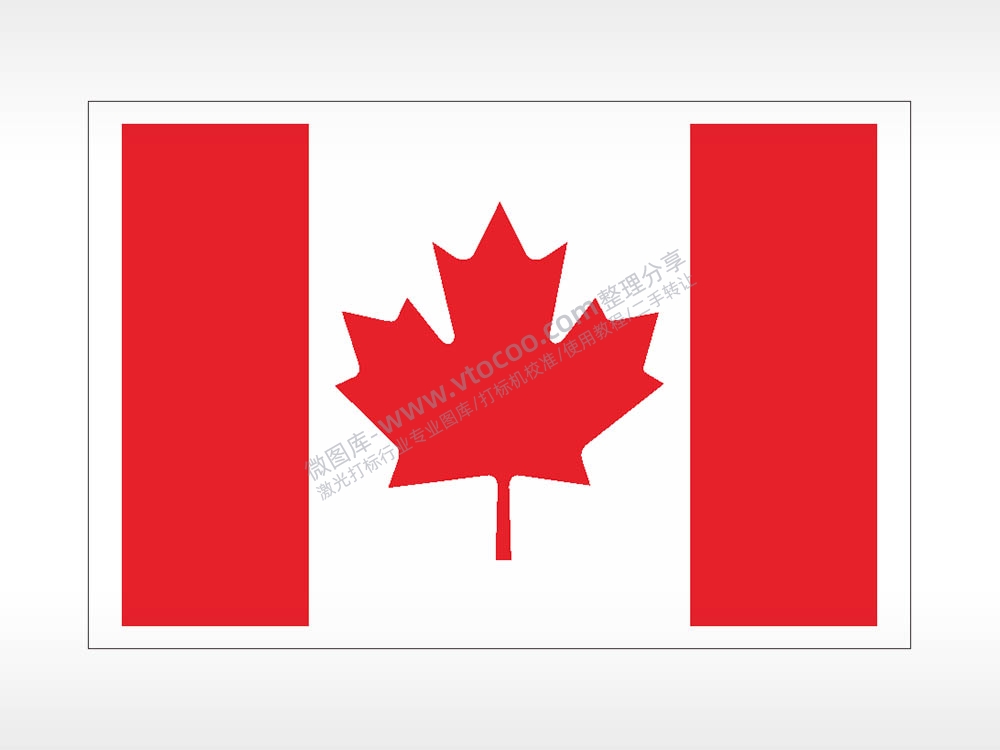 加拿大国旗精品车贴精选AI8.0格式激光打标文件通用矢量图