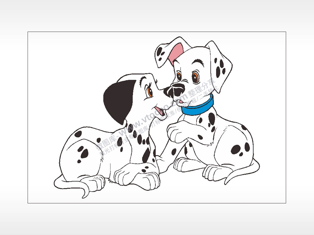 斑点狗卡通名图精品车贴精选AI8.0格式激光打标文件通用矢量图