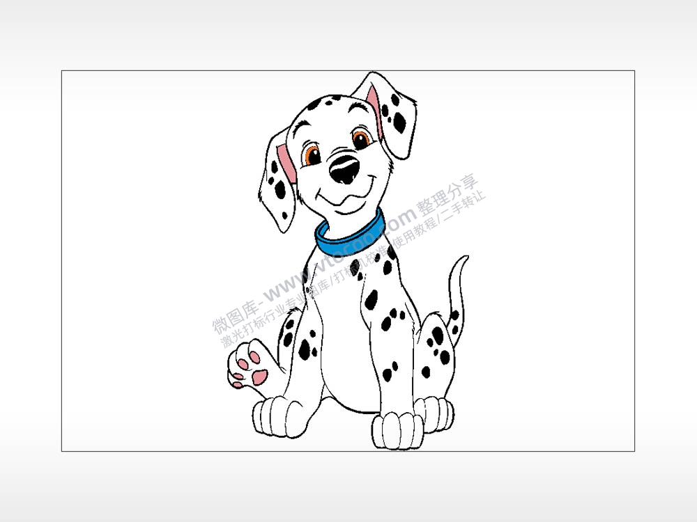 斑点狗卡通名图精品车贴精选AI8.0格式激光打标文件通用矢量图