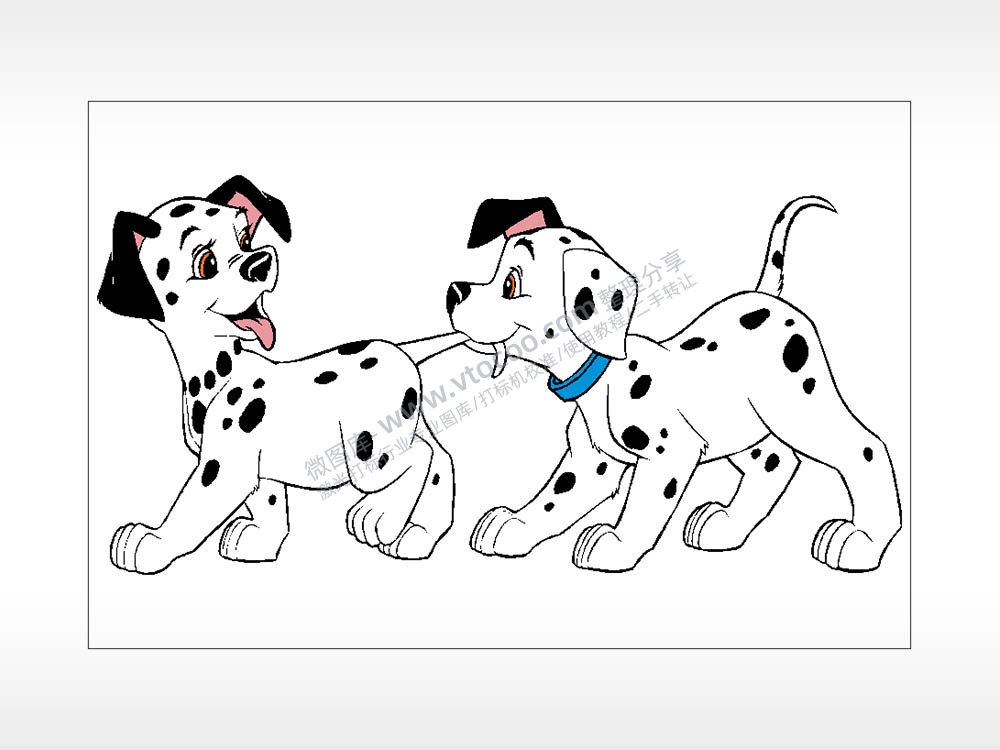 斑点狗卡通名图精品车贴精选AI8.0格式激光打标文件通用矢量图