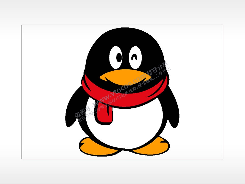 公企鹅QQ汽车精品车贴精选AI8.0格式激光打标文件通用矢量图