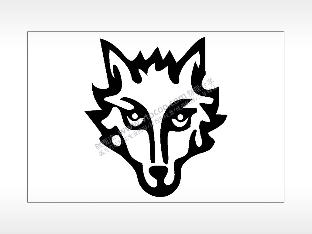狼头卡通名图精品车贴精选AI8.0格式激光打标文件通用矢量图