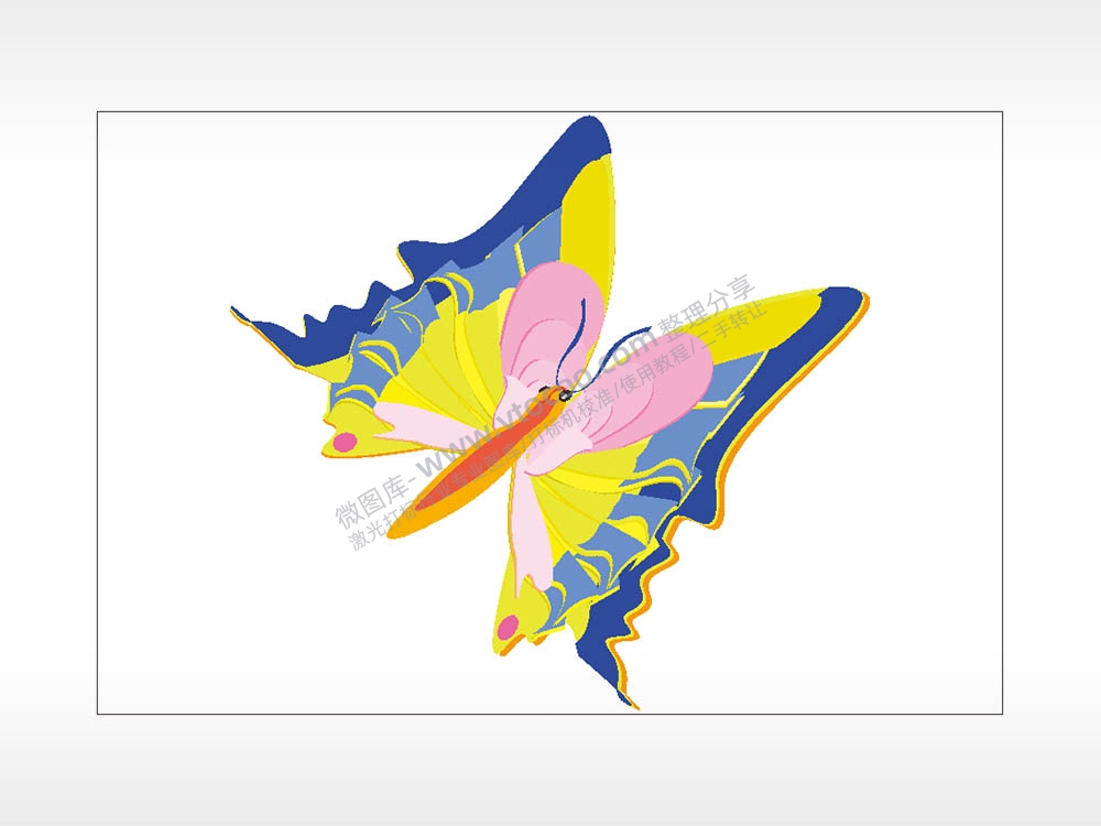 蝴蝶卡通名图精品车贴精选AI8.0格式激光打标文件通用矢量图