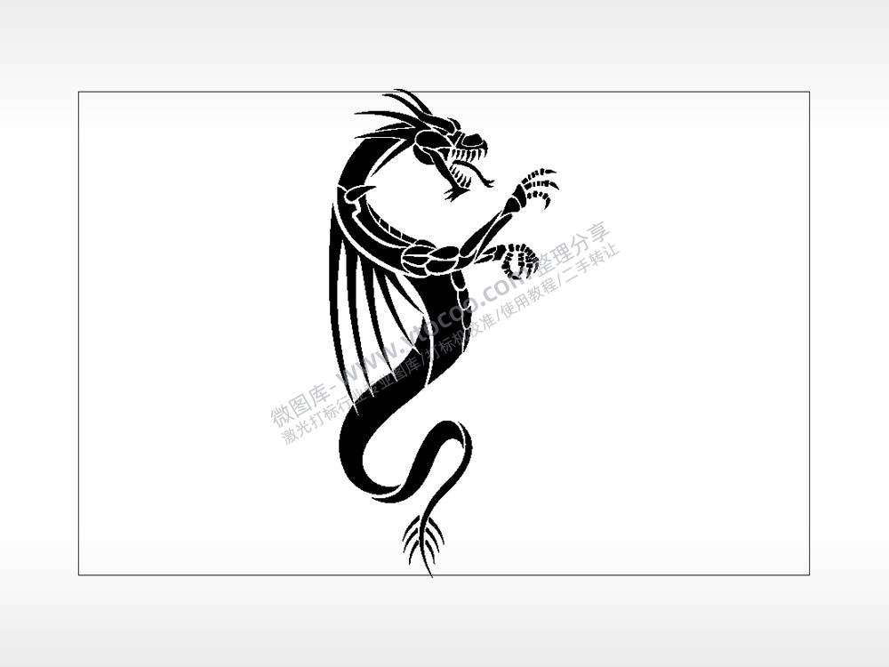 龙爪卡通名图精品车贴精选AI8.0格式激光打标文件通用矢量图