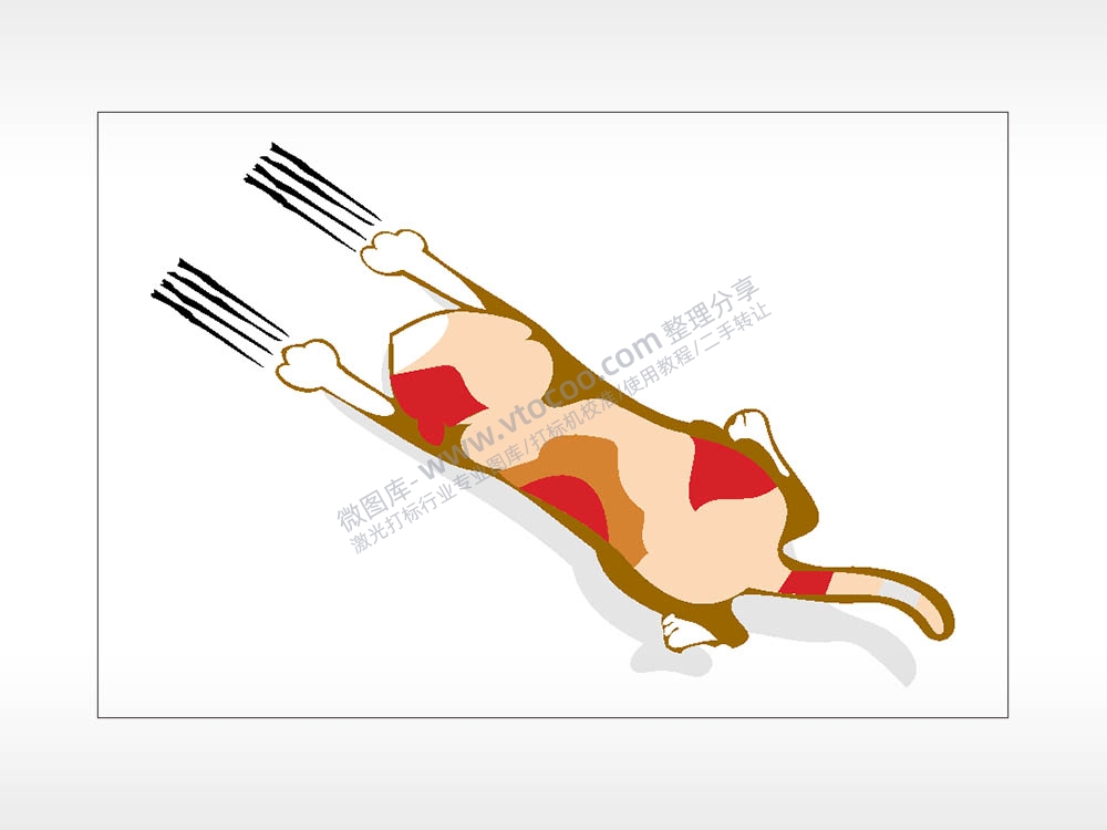 猫咪抓痕卡通名图精品车贴精选AI8.0格式激光打标文件通用矢量图