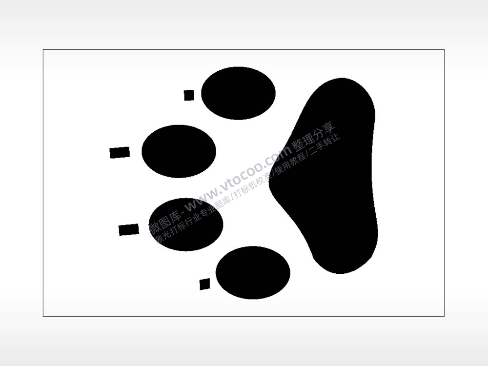 单脚印卡通名图精品车贴精选AI8.0格式激光打标文件通用矢量图