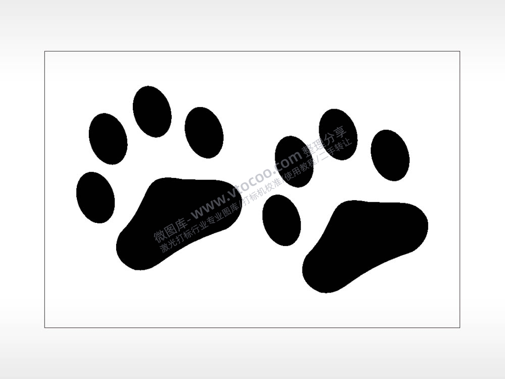 双脚印卡通名图精品车贴精选AI8.0格式激光打标文件通用矢量图
