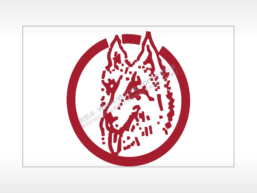 狼图案卡通名图精品车贴精选AI8.0格式激光打标文件通用矢量图