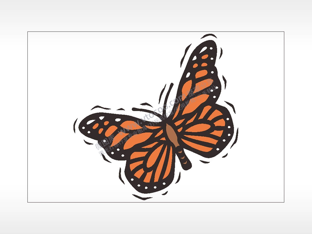 蝴蝶飞行卡通名图精品车贴精选AI8.0格式激光打标文件通用矢量图