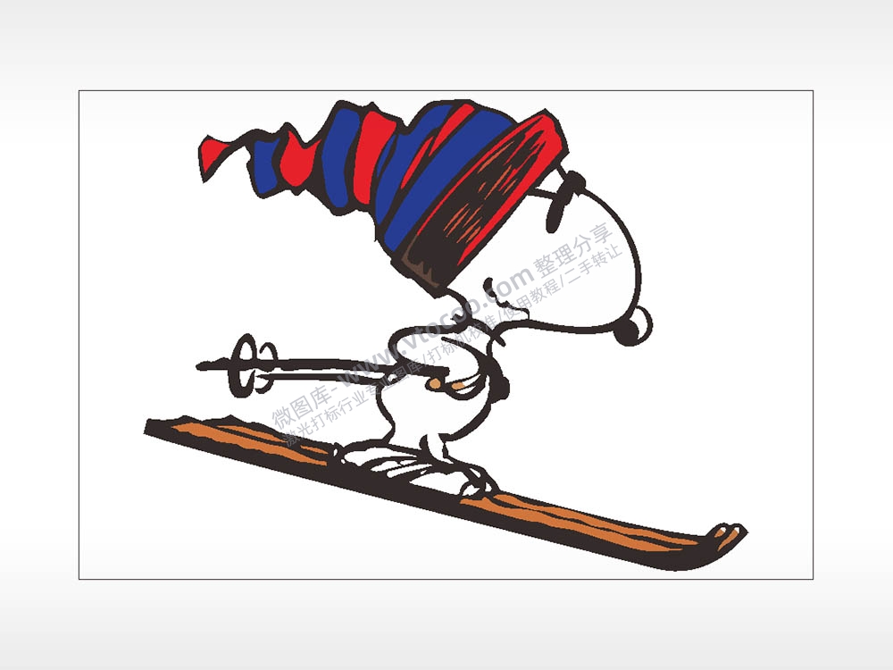 滑雪史努比卡通汽车贴花卡通名图精品车贴精选