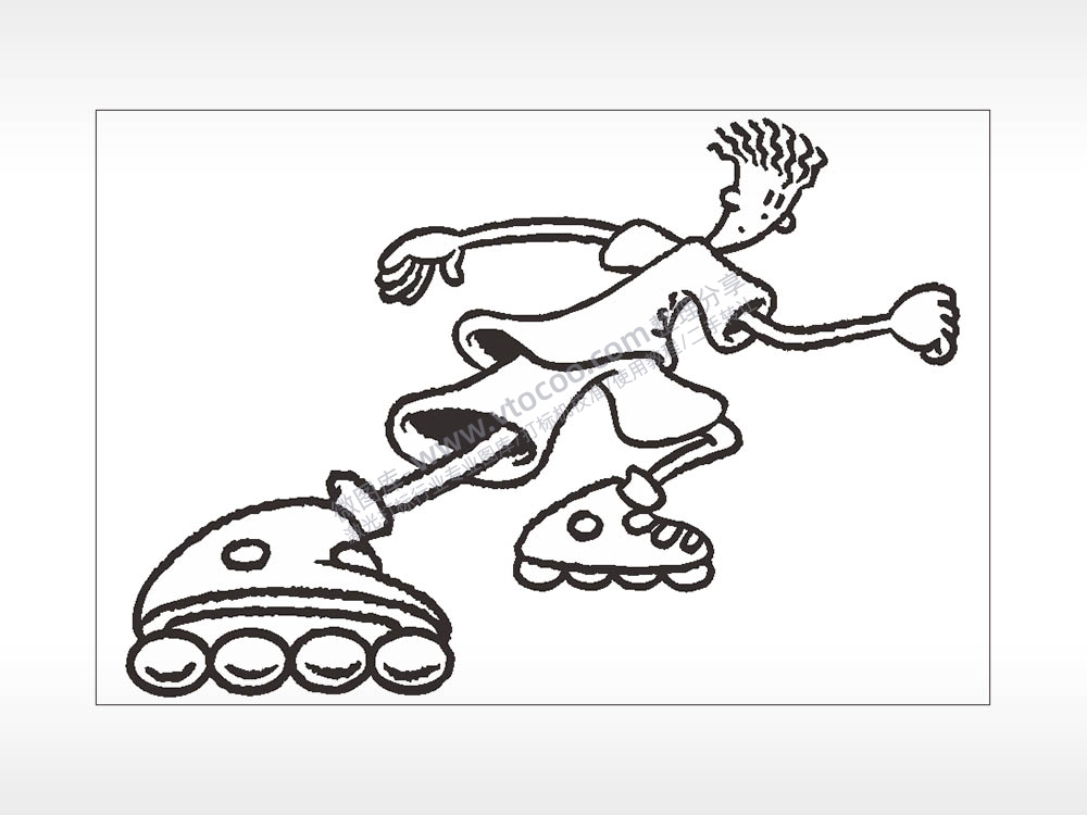 溜冰七喜小子卡通汽车贴花卡通名图精品车贴精选