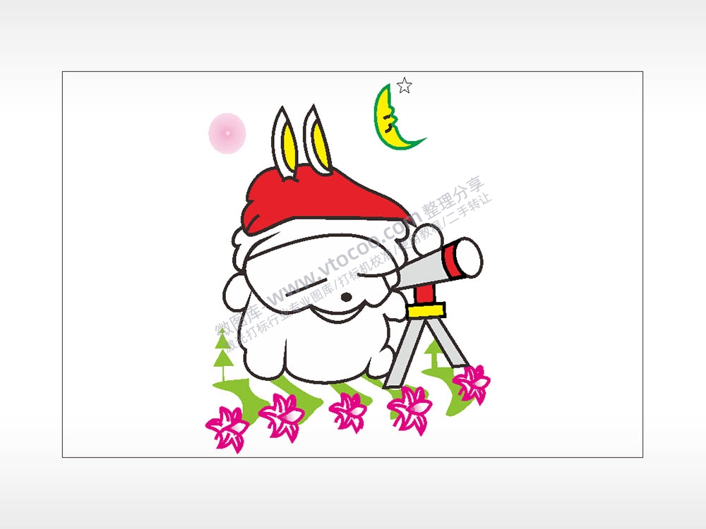 看望远镜流氓兔经典卡通汽车贴花卡通名图精品车贴精选