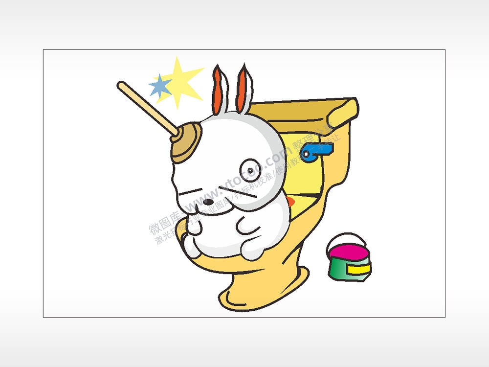 上厕所蹲茅坑流氓兔经典卡通汽车贴花卡通名图精品车贴精选