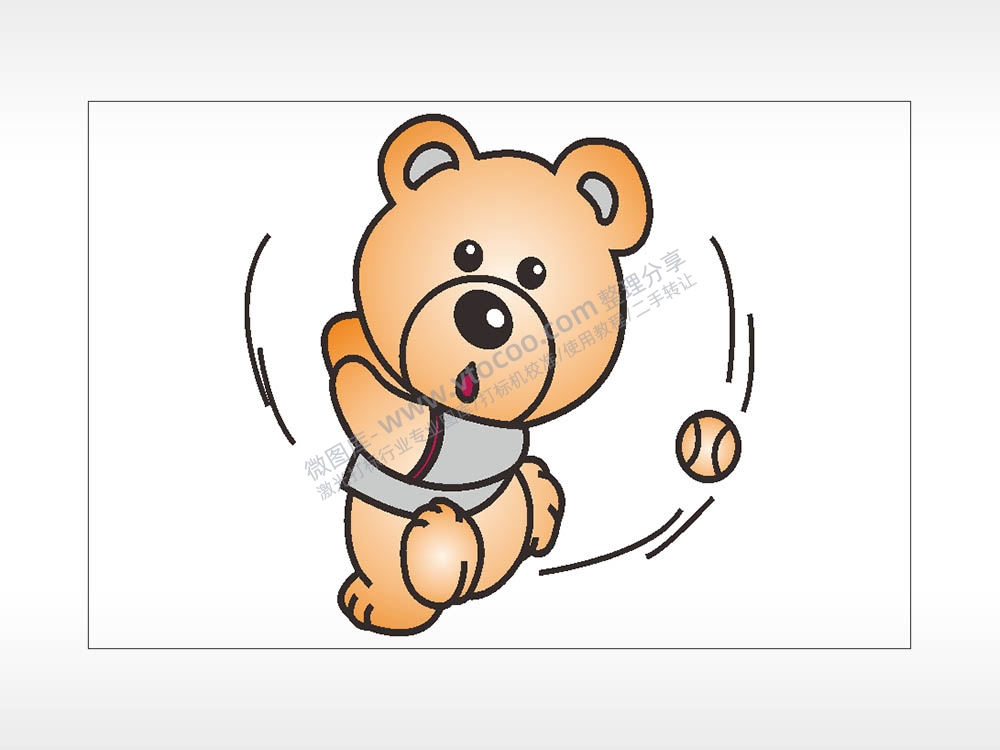 打球可爱熊卡通汽车贴花卡通名图精品车贴精选