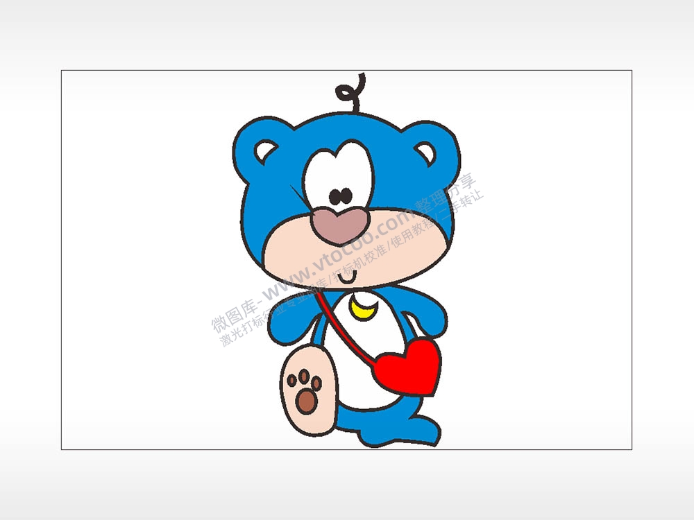蓝色小熊卡通汽车贴花卡通名图精品车贴精选