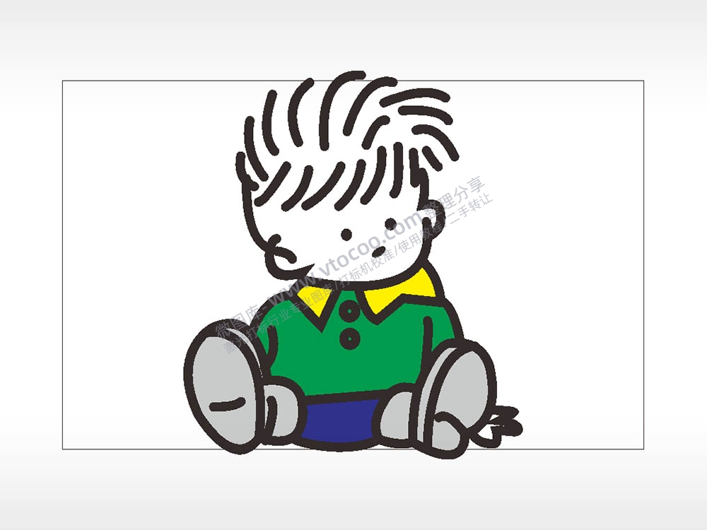 小孩贴花卡通名图精品车贴精选AI8.0格式激光打标文件通用矢量图