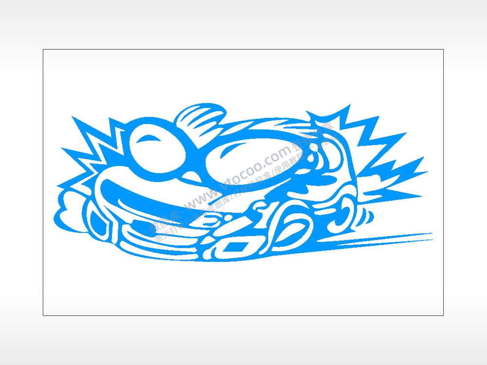 汽车模型贴花卡通名图精品车贴精选AI8.0格式激光打标文件通用矢量图