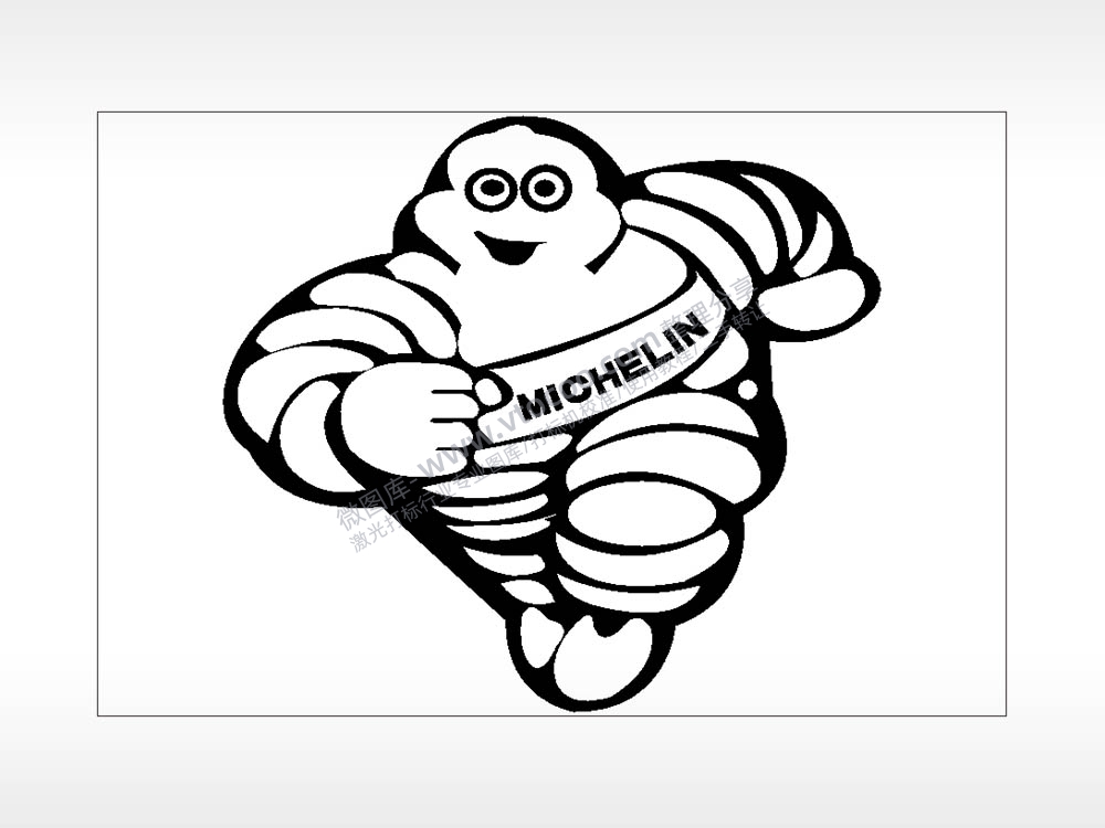 米其林卡通名图精品车贴精选AI8.0格式激光打标文件通用矢量图