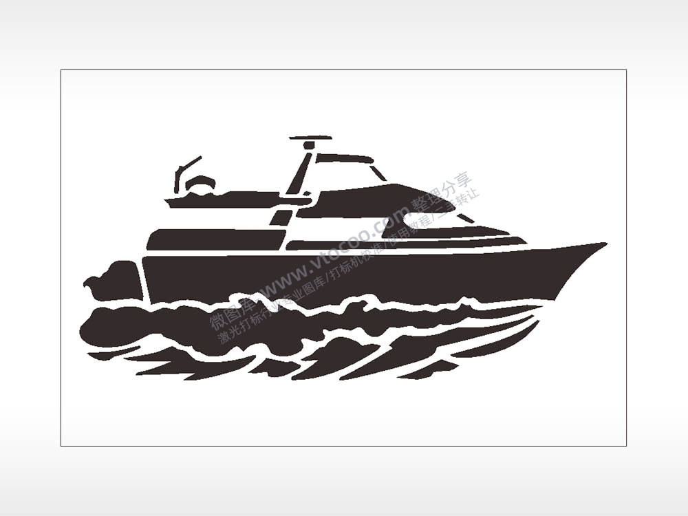 游艇剪影汽车贴花精品车贴精选AI8.0格式激光打标文件通用矢量图