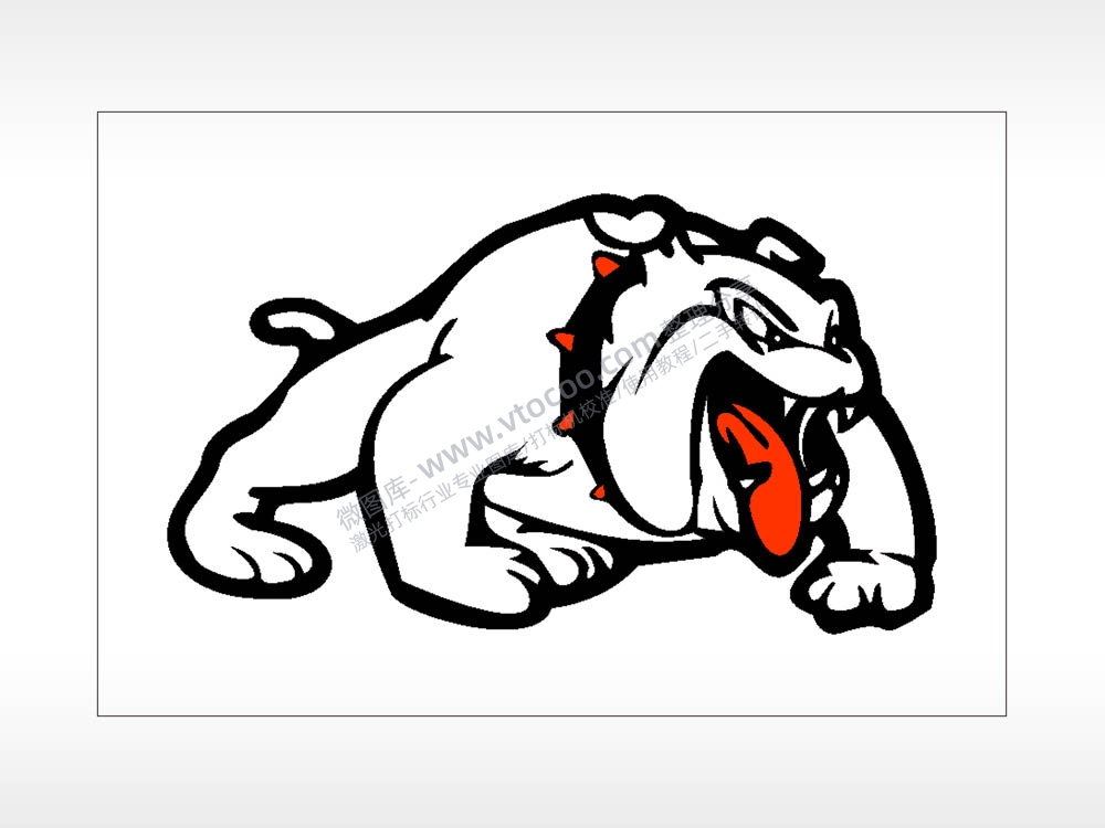 斗牛犬卡通名图精品车贴精选AI8.0格式激光打标文件通用矢量图