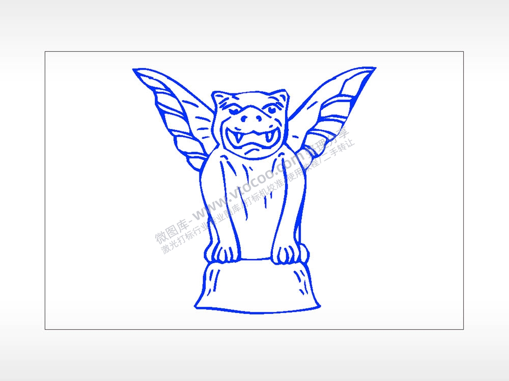 飞天狗卡通名图精品车贴精选AI8.0格式激光打标文件通用矢量图