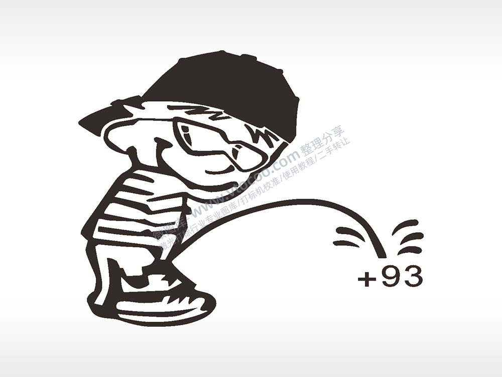 卡通图名图精品车贴精选AI8.0格式激光打标文件通用矢量图