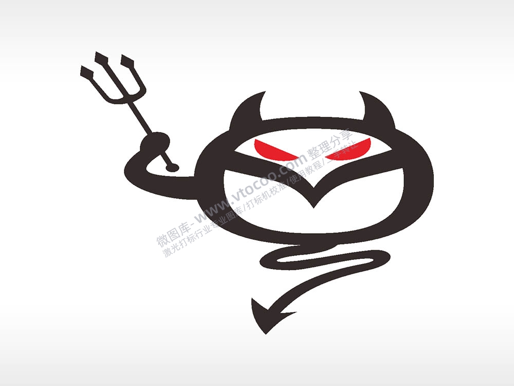 恶魔卡通图名图精品车贴精选AI8.0格式激光打标文件通用矢量图