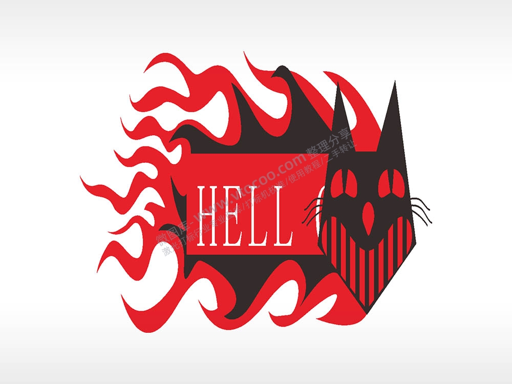 卡通图名图精品车贴精选AI8.0格式激光打标文件通用矢量图