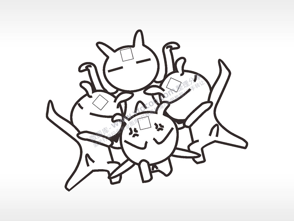 卡通图名图精品车贴精选AI8.0格式激光打标文件通用矢量图