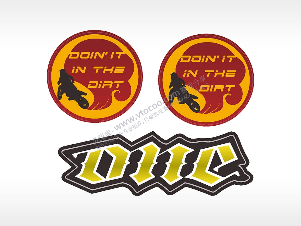 贴纸标志合集名图精品车贴精选AI8.0格式激光打标文件通用矢量图