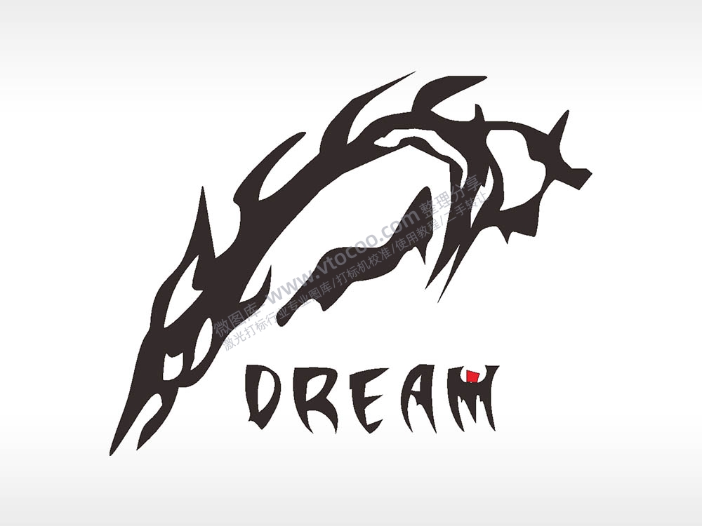 卡通贴纸名图精品车贴精选AI8.0格式激光打标文件通用矢量图