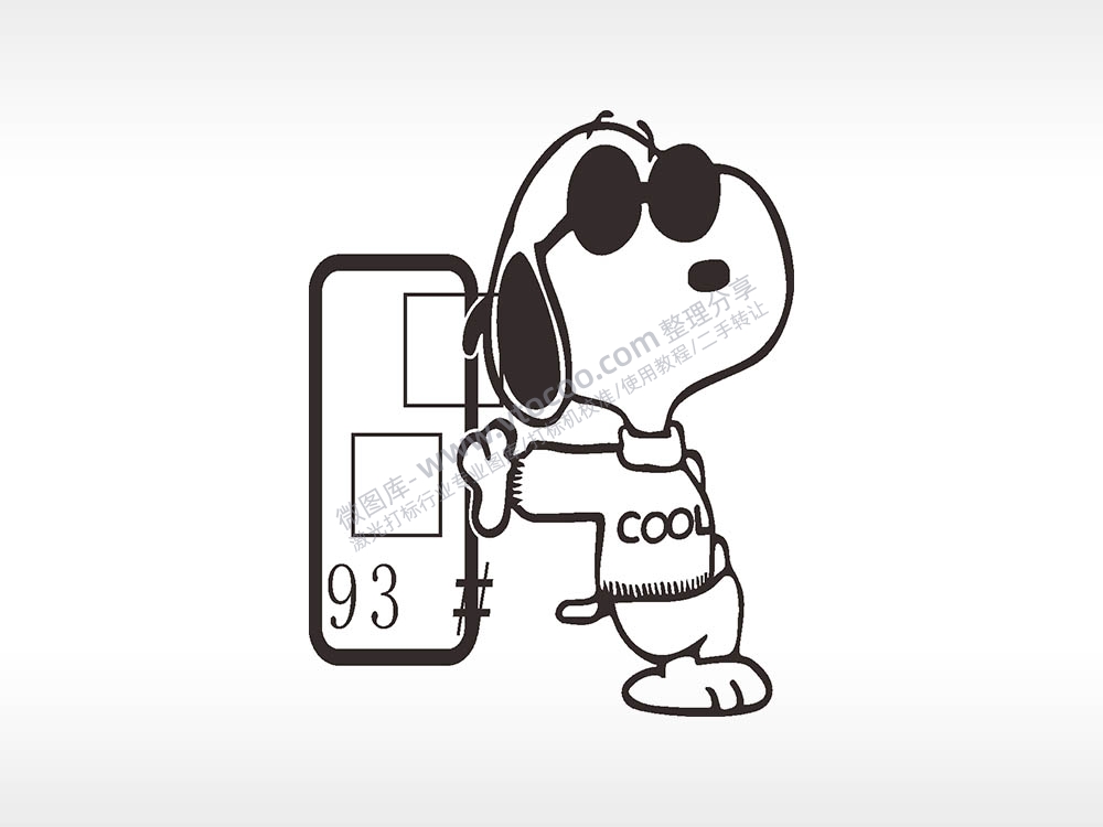 卡通贴纸名图精品车贴精选AI8.0格式激光打标文件通用矢量图