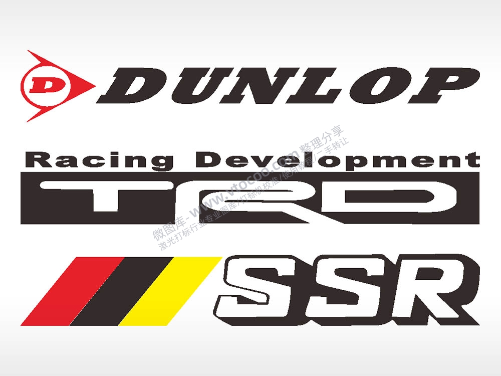 汽车贴花卡通名图精品车贴精选AI8.0格式激光打标文件通用矢量图