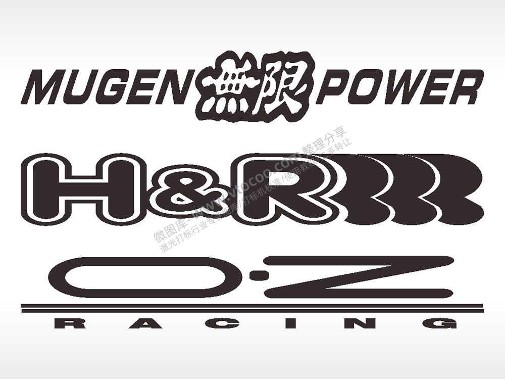 汽车贴花卡通名图精品车贴精选AI8.0格式激光打标文件通用矢量图