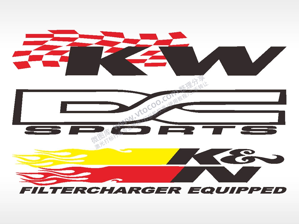 汽车贴花卡通名图精品车贴精选AI8.0格式激光打标文件通用矢量图