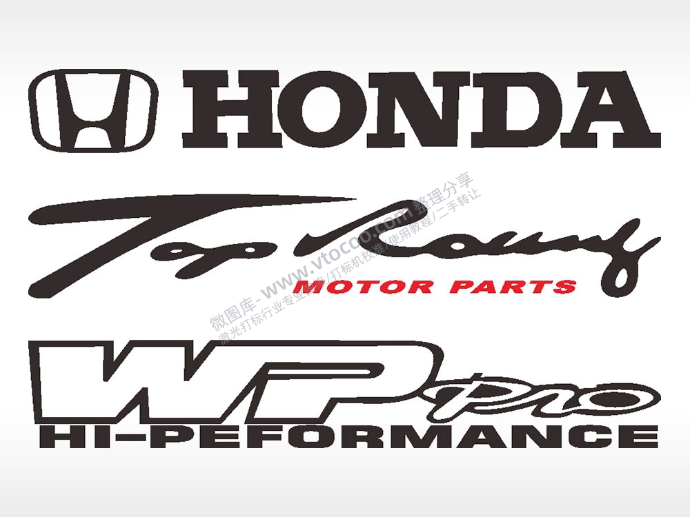 汽车贴花卡通名图精品车贴精选AI8.0格式激光打标文件通用矢量图