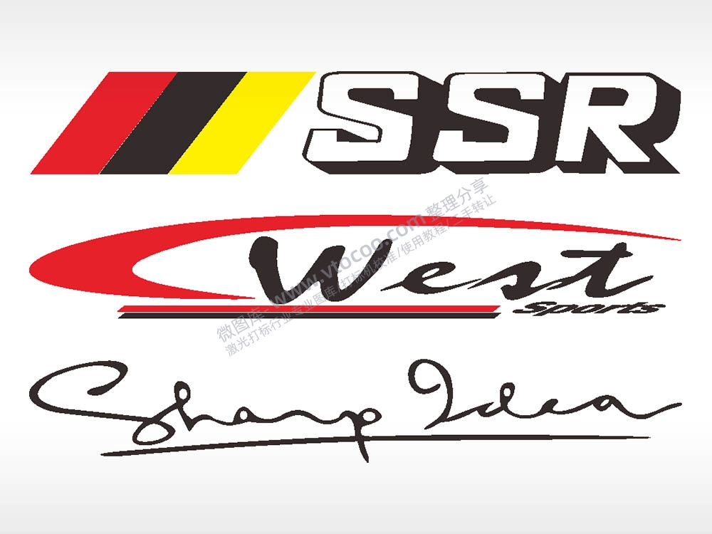 汽车贴纸名图精品车贴精选AI8.0格式激光打标文件通用矢量图