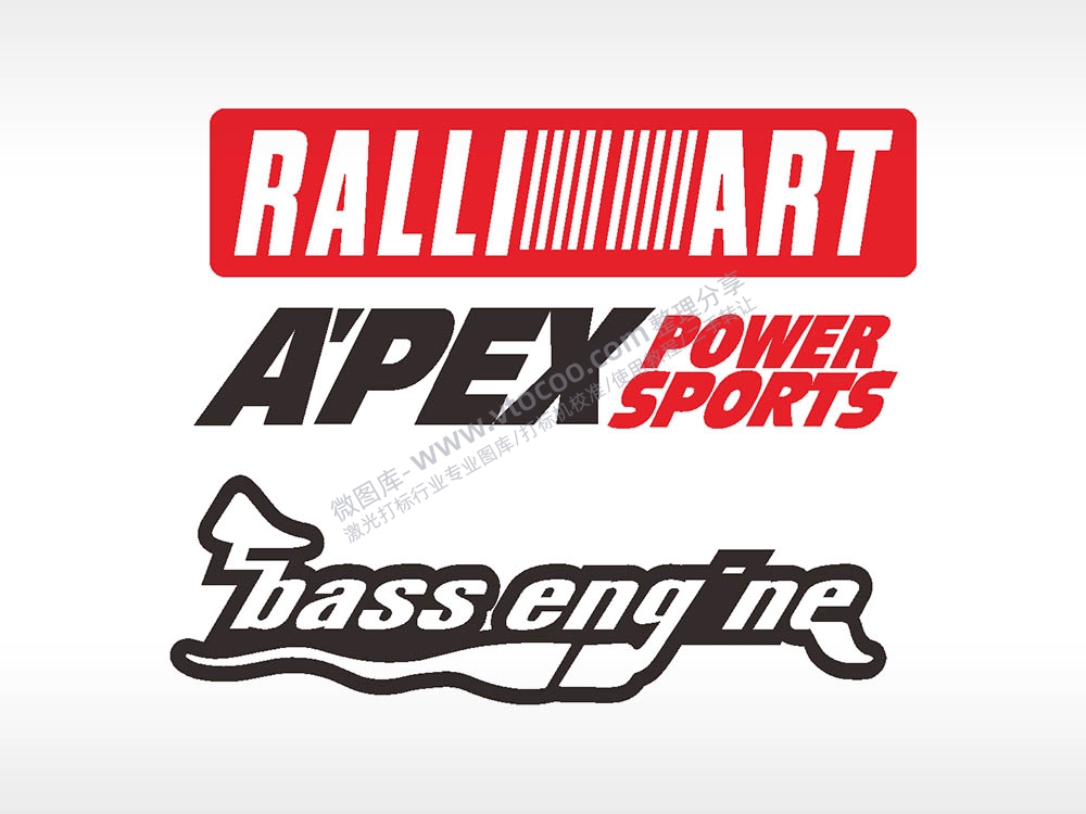 汽车贴花卡通名图精品车贴精选AI8.0格式激光打标文件通用矢量图