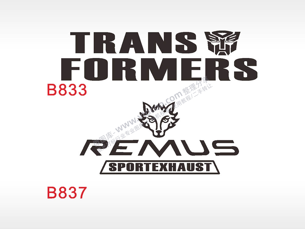 汽车贴花卡通名图精品车贴精选AI8.0格式激光打标文件通用矢量图